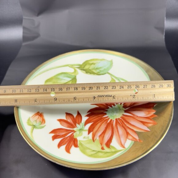 Antique Bavaria Hand Painted Red Flower Plate Dish Made In Germany Porcelain VTG - Picture 4 of 13